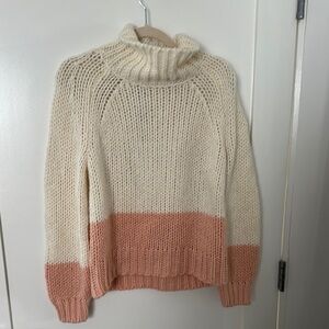 Reiss Cream and Pink Cowl Neck Sweater